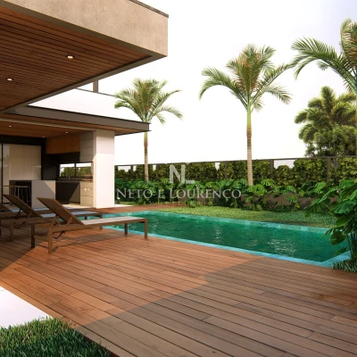 Foto 10: Casa Térrea de Esquina no Condomínio Cambarah | 245m² - 3 Suítes, Área Gourmet e Quintal Amplo